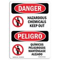 Signmission Safety Sign, OSHA Danger, 10" Height, Hazardous Chemicals Keep Out Bilingual Spanish OS-DS-D-710-VS-1311